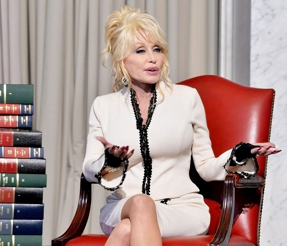 Dolly Parton and her Imagination Library donate their 100 millionth book to The Library of Congress on February 27, 2018, in Washington, DC.