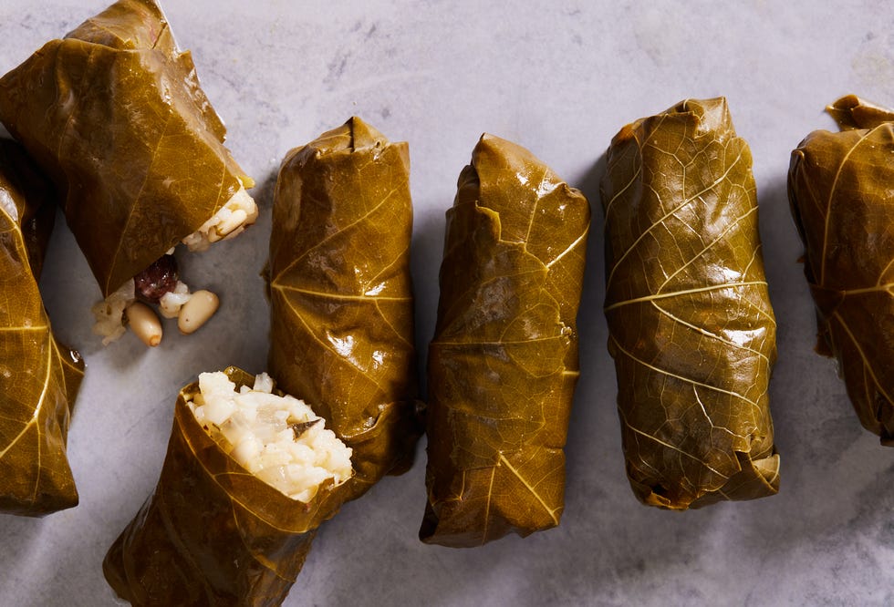 dolmas stuffed grape leaves