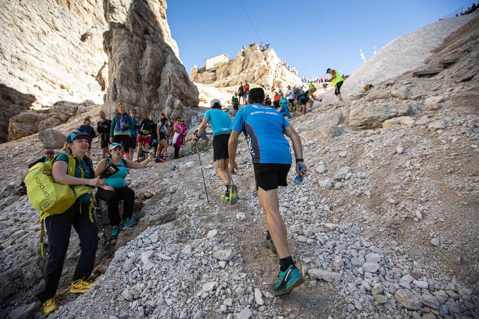 a group of people hiking