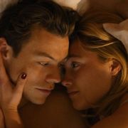 harry styles and florence pugh embrace in the trailer for dont worry darling