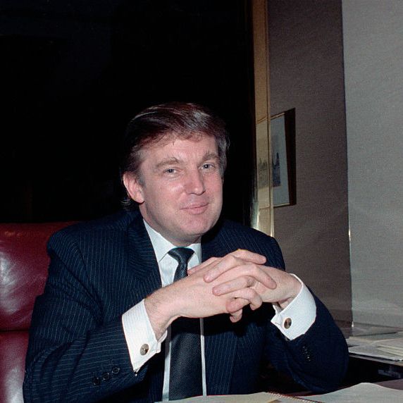 Donald Trump Gestures at His Desk