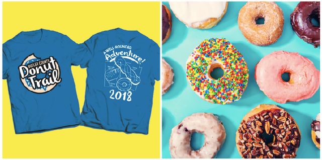 Doughnut, Bagel, Junk food, Food, Ciambella, Baked goods, Snack, Cuisine, Pastry, Font, 