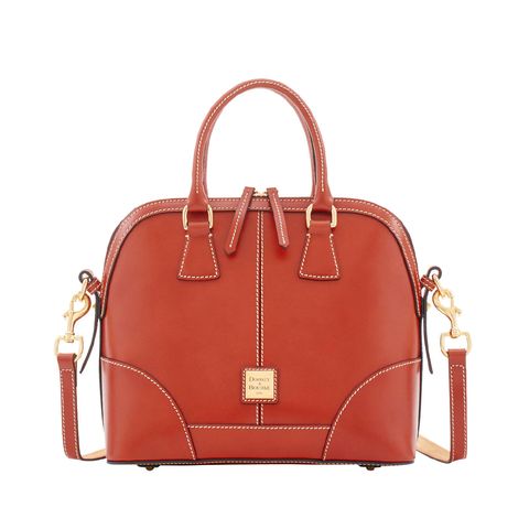 Handbag, Bag, Fashion accessory, Leather, Beauty, Orange, Shoulder bag, Fashion, Brown, Font, 
