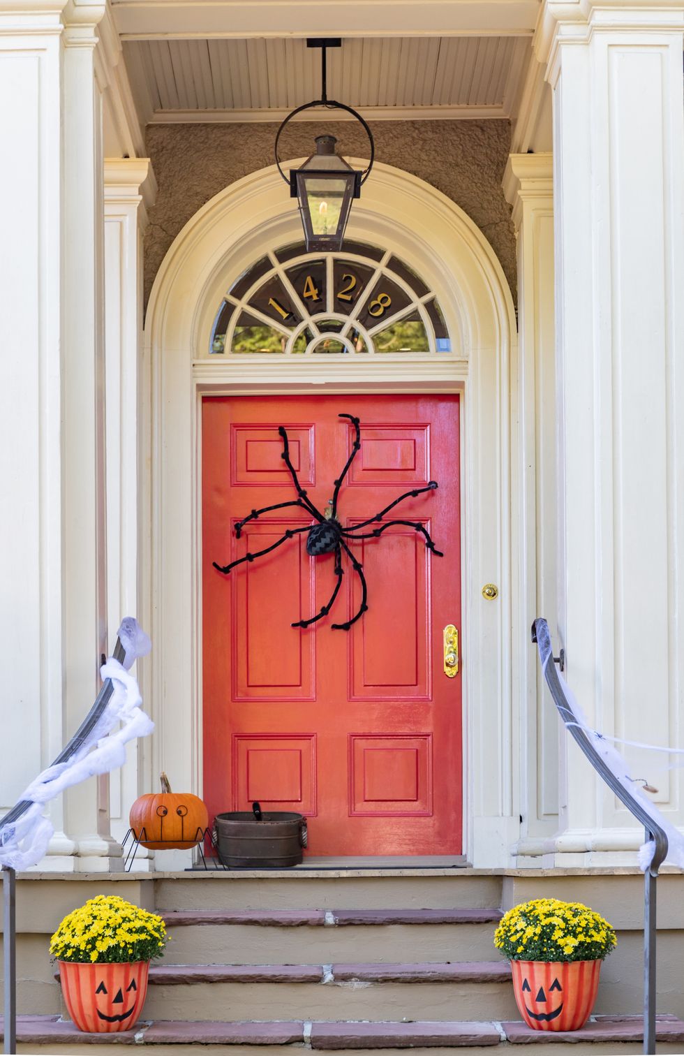 A door decorated for Halloween in the Garden District of New Orleans