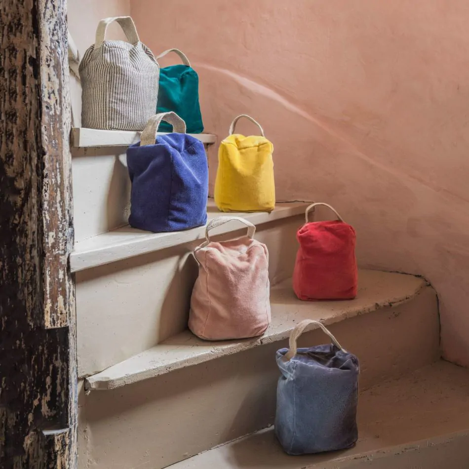 a group of bags on a wall