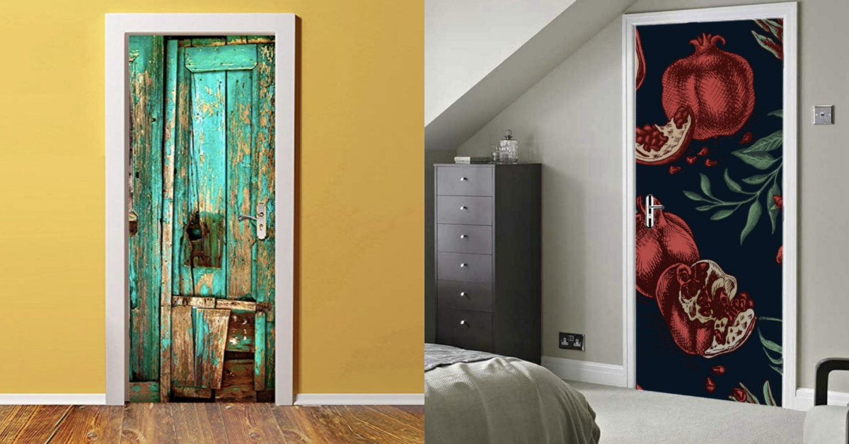 Door Wallpaper | Closet Door Makeover | Washi Door Tape
