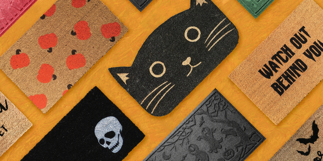 Halloween Skeleton Ouija Board Coir Door Mat, Welcome Halloween