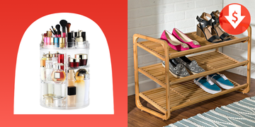 makeup organization shelf, shoe rack