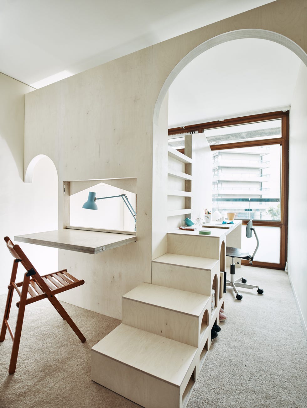 Dormitorio infantil abatible de diseño minimalista