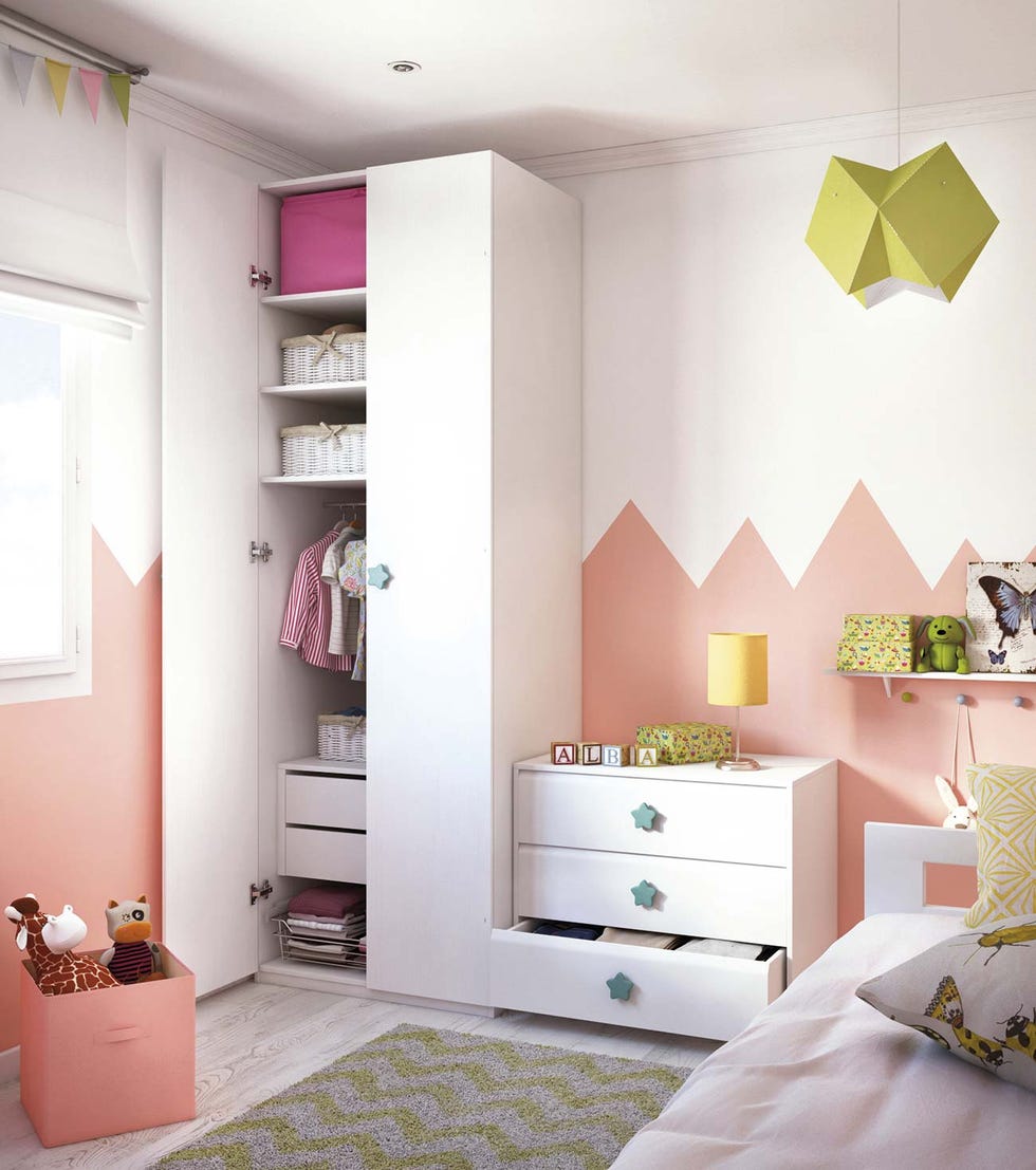 Ideas DIY: Pintar las paredes y armarios del dormitorio infantil