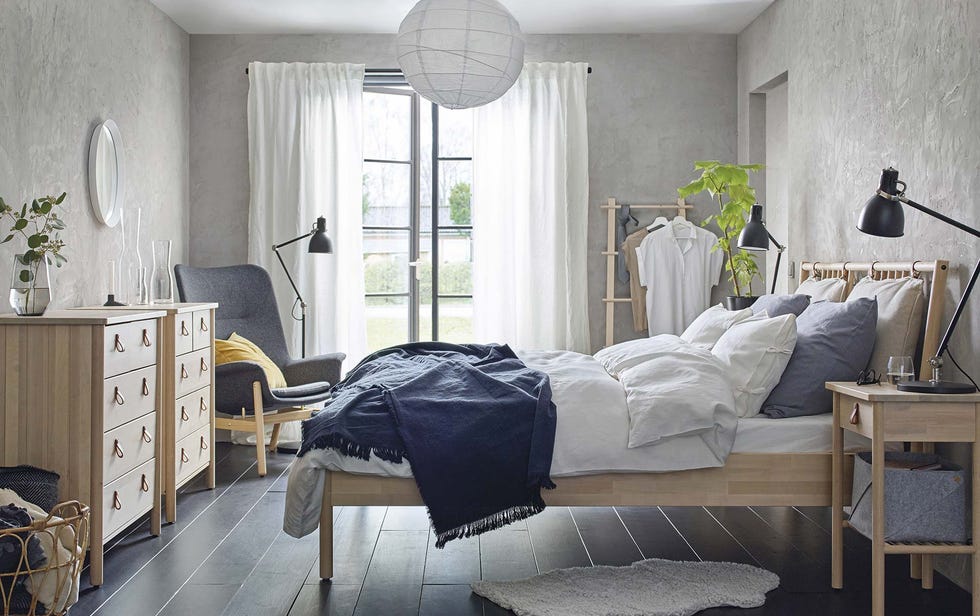 Dormitorio estilo nórdico, scnadi