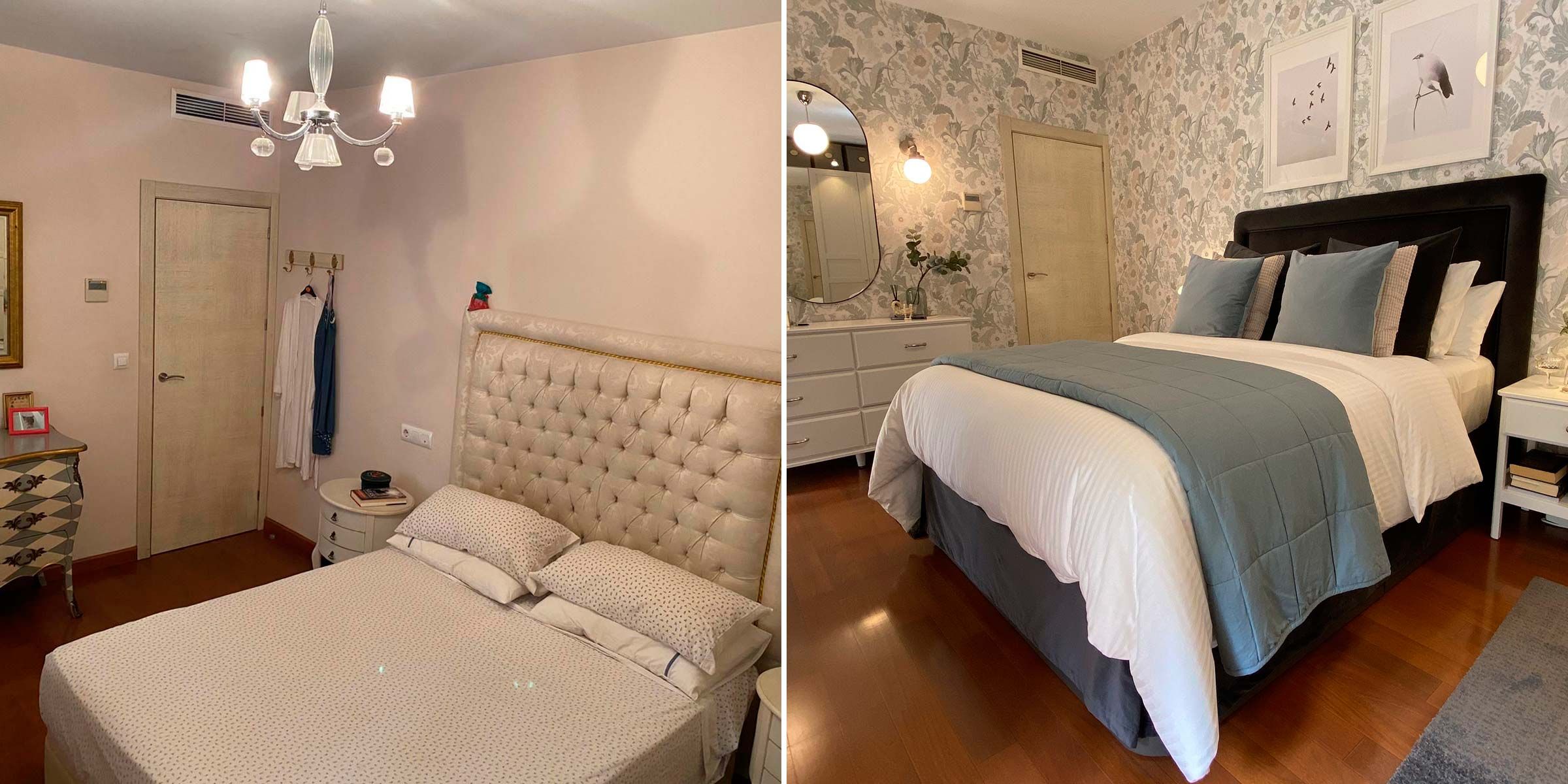Un dormitorio clásico romántico con decoración de IKEA