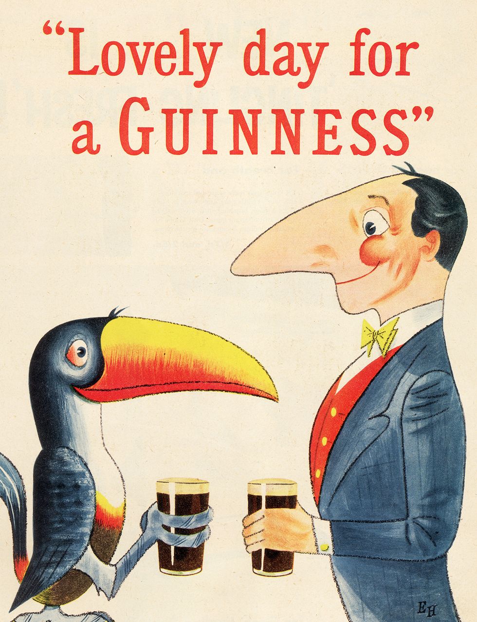 cartel de la cerveza guiness con un tucán