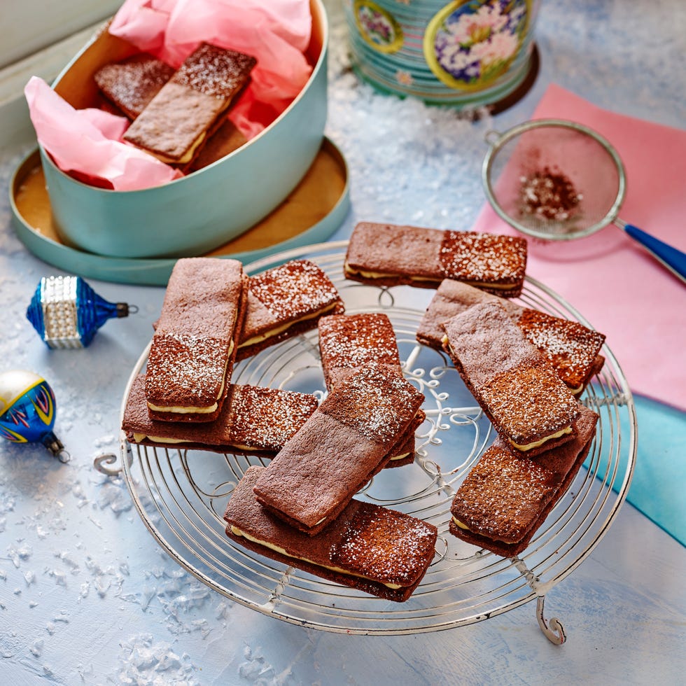 double chocolate and chestnut sandwich biscuits