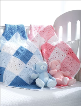 Knit Baby Blanket in Bernat Softee Baby Solids, Knitting Patterns