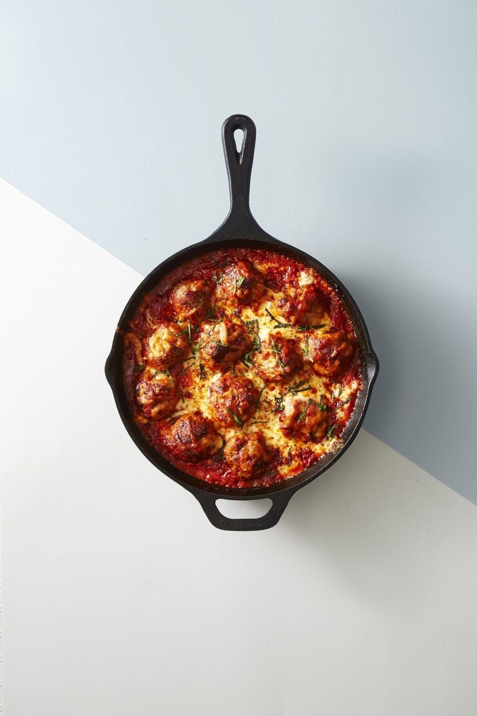 doubly cheesy meatball bake