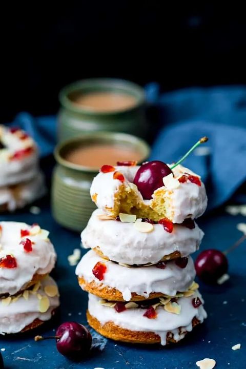 baked cherry bakewell doughnut recipe