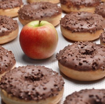 doughnuts chocolate, with apple
