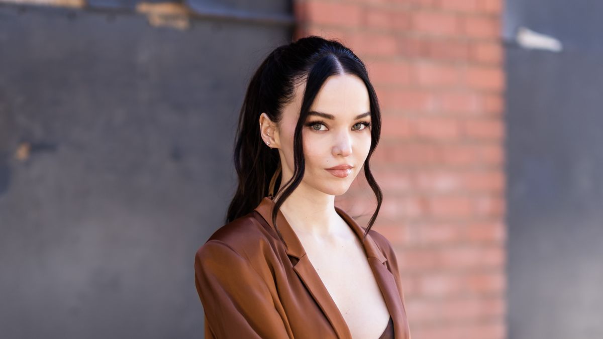 Dove Cameron Wore Just a Bra Under Her Plunging Brown Suit in NYC