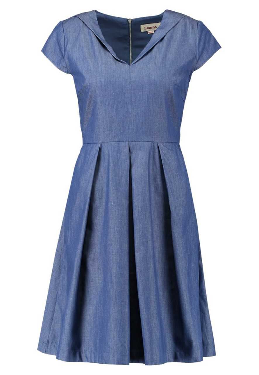 Clothing, Blue, Day dress, Dress, Sleeve, Denim, Cocktail dress, One-piece garment, Textile, Electric blue, 