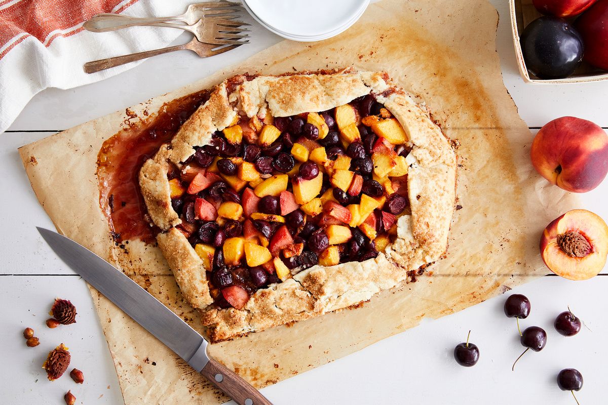 mixed stone fruit galette