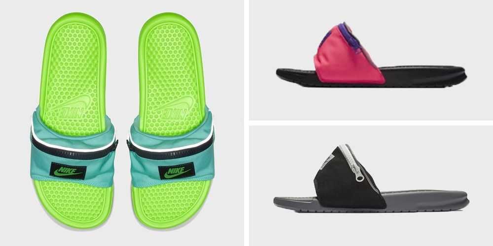 Nike slides best sale with zipper pockets