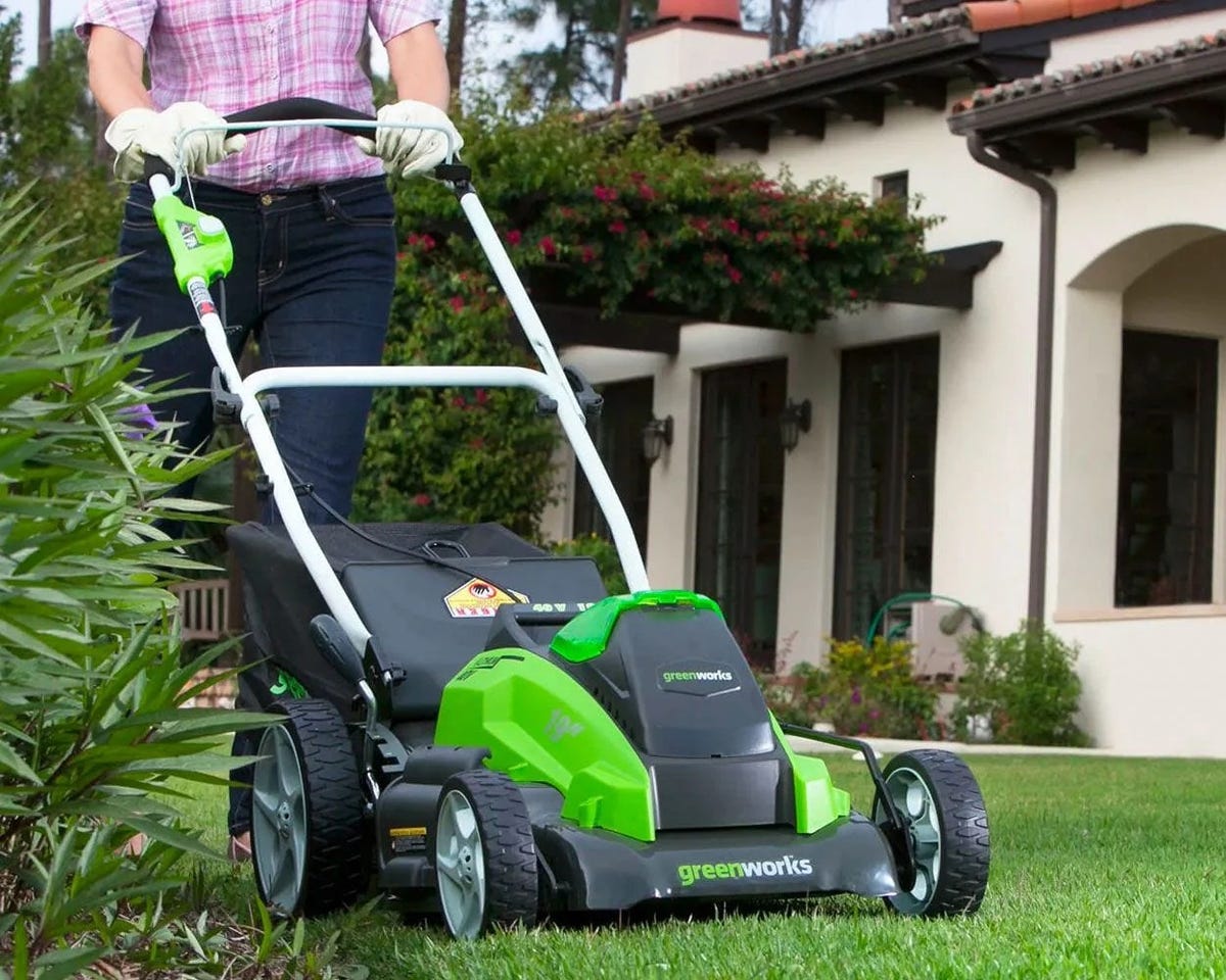 This Greenworks Lawn Mower Is 26% Off on Amazon, Just in Time for Spring