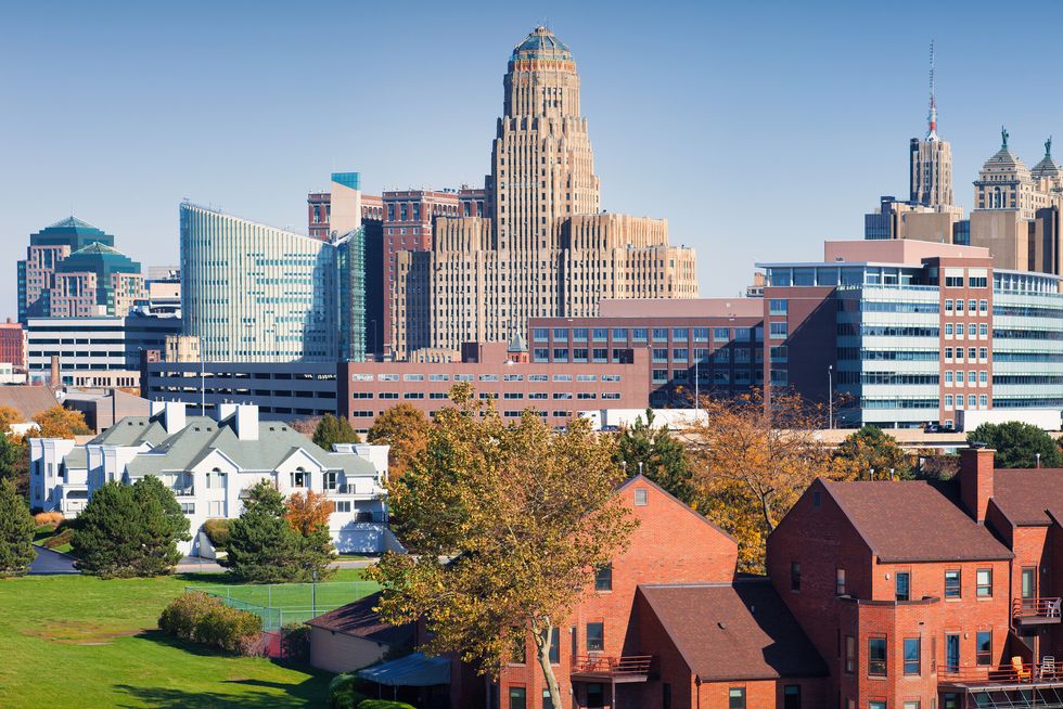 downtown buffalo new york usa skyline