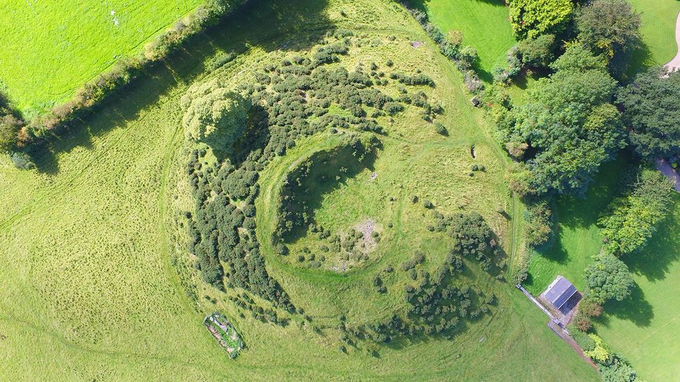 Dowth burial mound aerial view Bru na Boinne Ireland