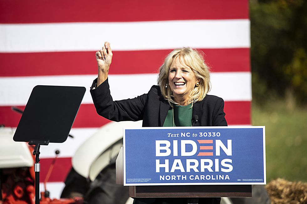 jill biden and amy schumer attend biden for president north carolina get out the vote drive in rally   charlotte, nc
