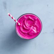 dragon fruit, hibiscus, banana and coconut smoothie