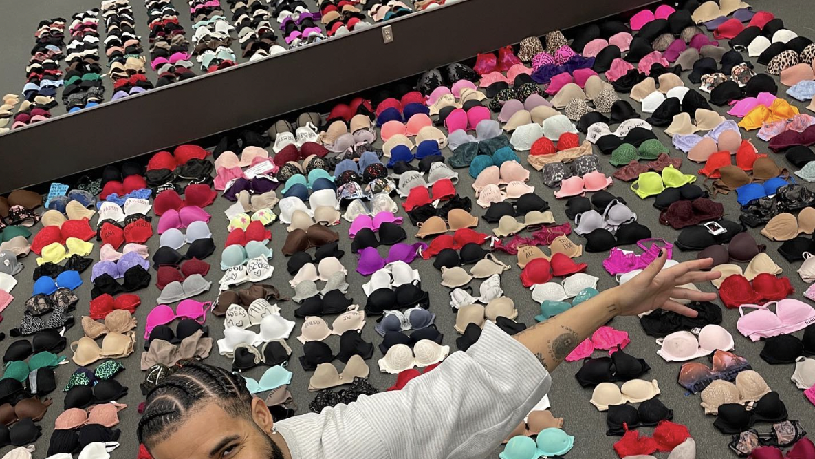 Drake Posted a Cringe Photo With His Collection of Fans' Bras