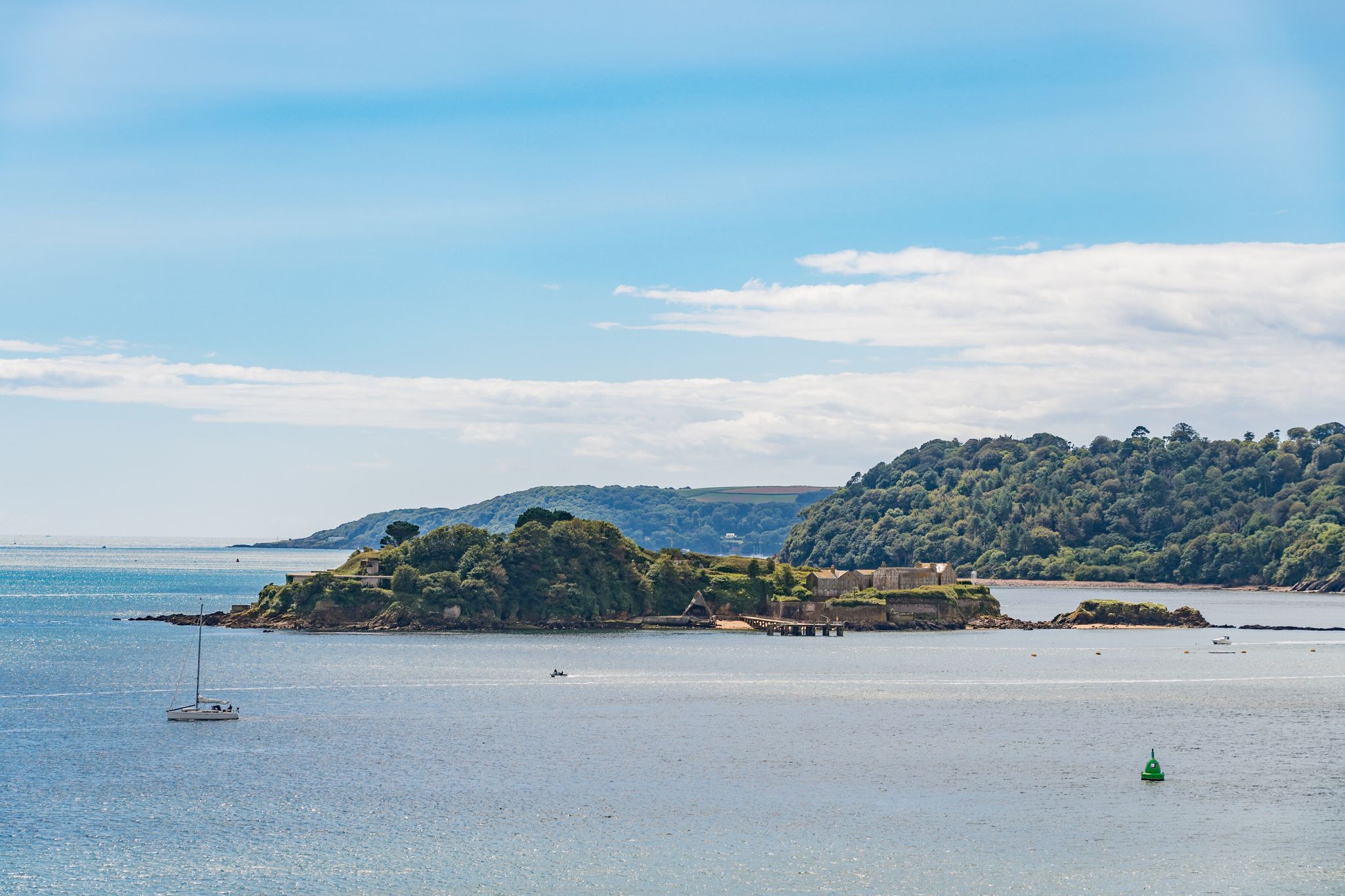 Drake's Island in Plymouth Sound Harbour