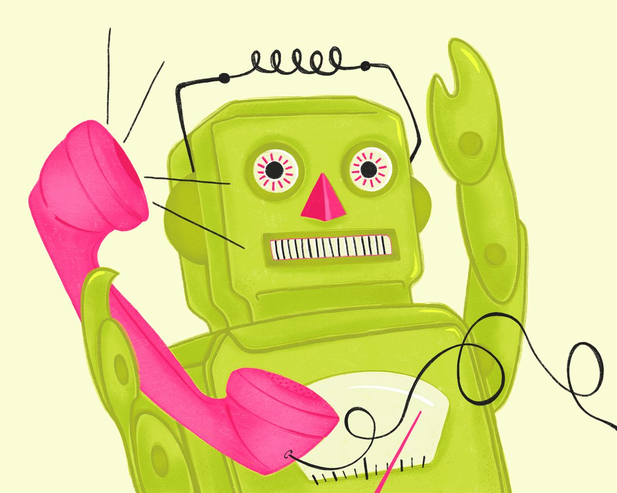 Drawing of Robot with Phone