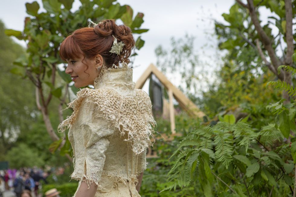 biodegradable wedding dress chelsea flower show