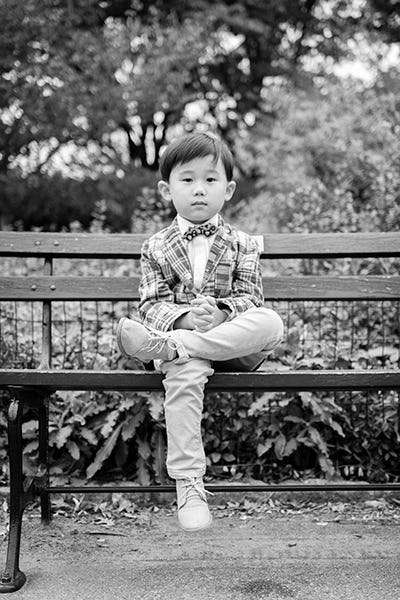 first day of school on bench