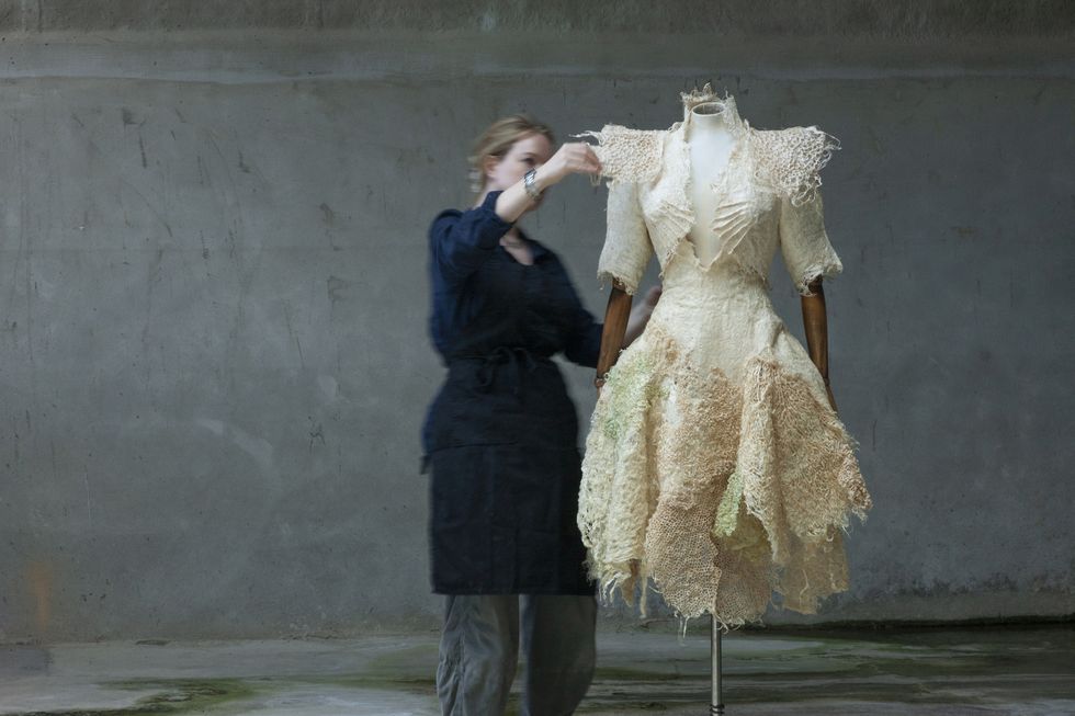 biodegradable wedding dress chelsea flower show