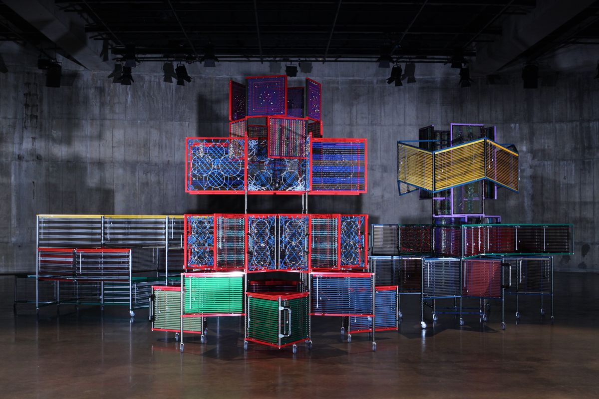 A view of Haegue Yang's retrospective at the Triennale di Milano.
