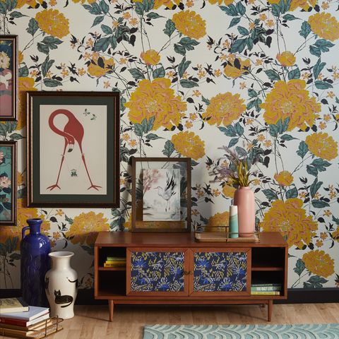 drew barrymore flower home wallpaper, wall art, and new furniture