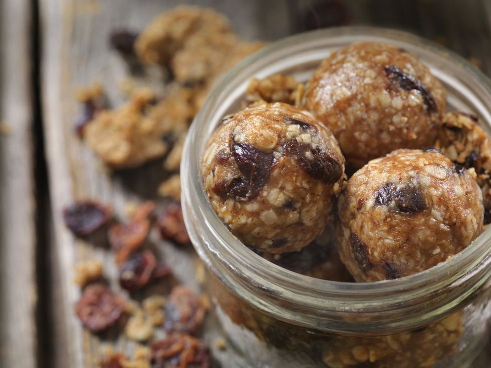 dried cranberry and oat energy balls