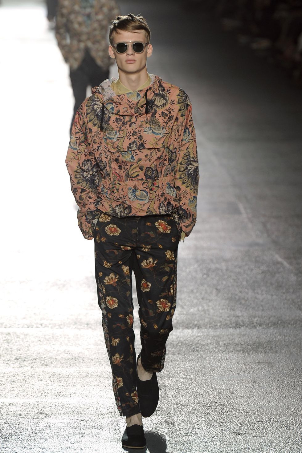 paris, france june 27 a model walks the runway at the dries van noten spring summer 2014 fashion show during paris menswear fashion week on june 27, 2013 in paris, france photo by catwalkinggetty images