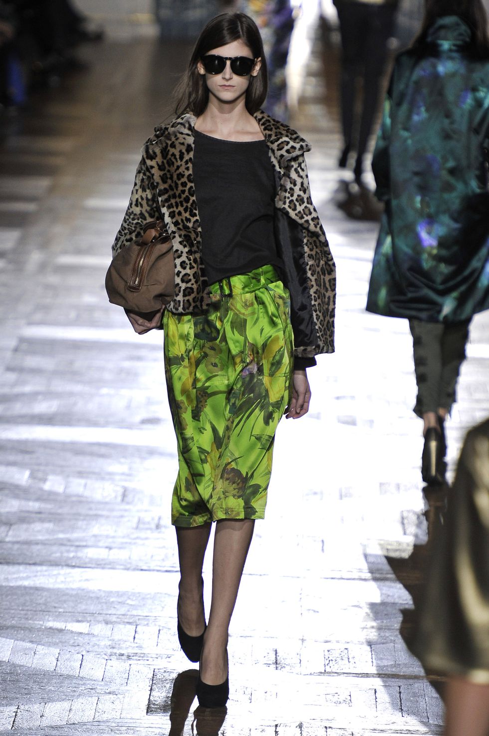 paris march 03 uk out a model walks down the runway during the dries van noten fashion show, part of paris fashion week, on march 3, 2010 in paris, france photo by chris moorecatwalkinggetty images