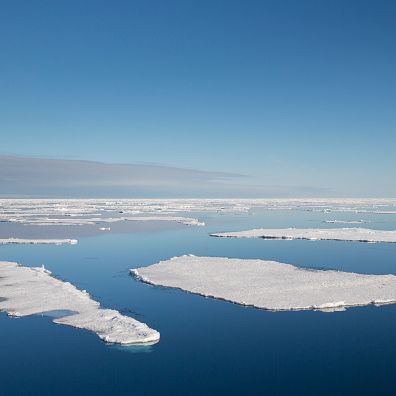 Drift ice - ice floes in the Arctic Ocean, Nordaustlandet.