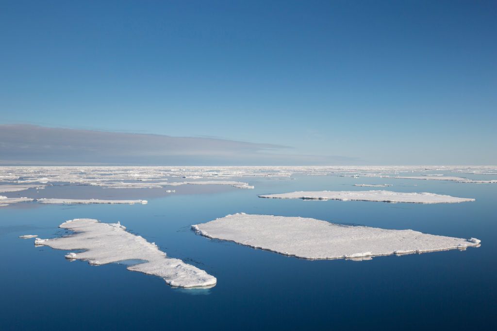 Drift ice - ice floes in the Arctic Ocean, Nordaustlandet.