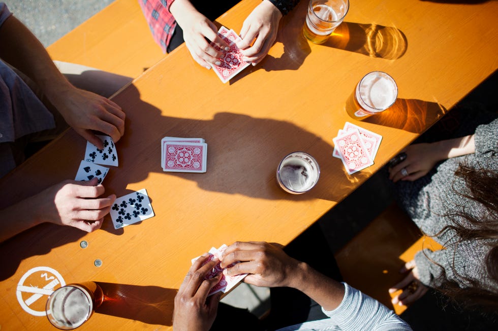 friends playing cards