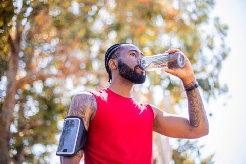 drinking water after a workout