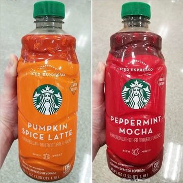 starbucks pumpkin spice latte and peppermint mocha