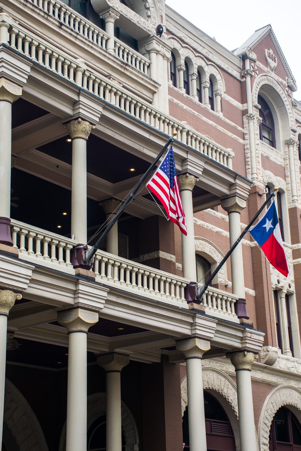 driskill hotel austin texas usa american texas flag historic