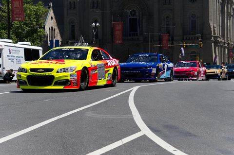 nascar drivers promote upcoming race in philadelphia, pa