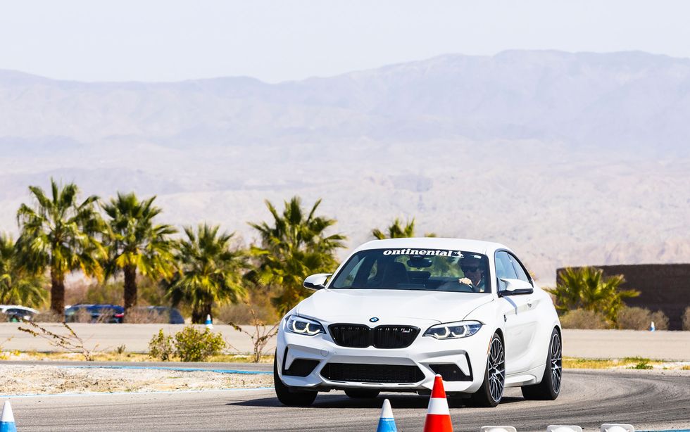 on the track at the bmw performance driving school